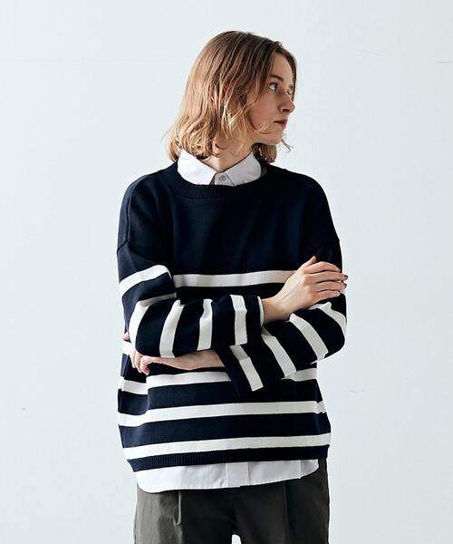 Lourmarin（ルールマラン）の「【メルローズ50周年限定】【TRICOTS JEAN MARC/ボーダーニット】（ニット/セーター・レディース・ホワイト×ネイビー/グレー×ホワイト/ネイビー×ホワイト・FREE）」の20枚目の写真