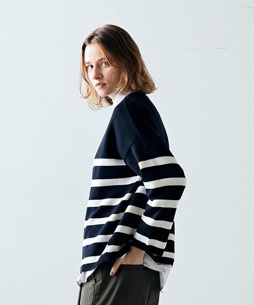 Lourmarin（ルールマラン）の「【メルローズ50周年限定】【TRICOTS JEAN MARC/ボーダーニット】（ニット/セーター・レディース・ホワイト×ネイビー/グレー×ホワイト/ネイビー×ホワイト・FREE）」の21枚目の写真