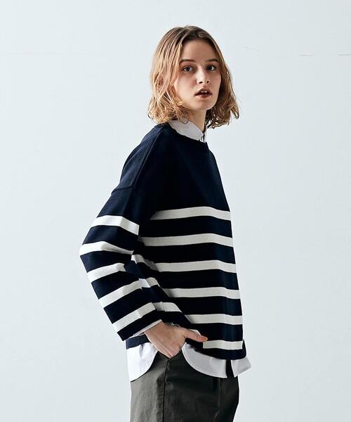 Lourmarin（ルールマラン）の「【メルローズ50周年限定】【TRICOTS JEAN MARC/ボーダーニット】（ニット/セーター・レディース・ホワイト×ネイビー/グレー×ホワイト/ネイビー×ホワイト・FREE）」の22枚目の写真