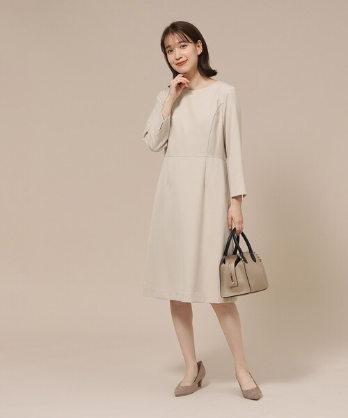 SHOO・LA・RUE（シューラルー）の「◆【洗える】ダブルクロスベルト付きワンピース（共布ベルト付き）【CIRCRIC】（ワンピース・レディース・ブルー系その他5/ベージュ系その他7/ブラック系3・05/02/04/03/01）」の11枚目の写真