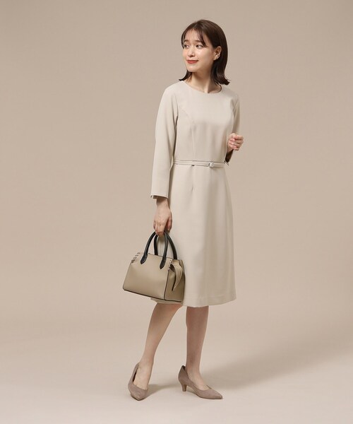 SHOO・LA・RUE（シューラルー）の「◆【洗える】ダブルクロスベルト付きワンピース（共布ベルト付き）【CIRCRIC】（ワンピース・レディース・ブルー系その他5/ベージュ系その他7/ブラック系3・05/02/04/03/01）」の12枚目の写真