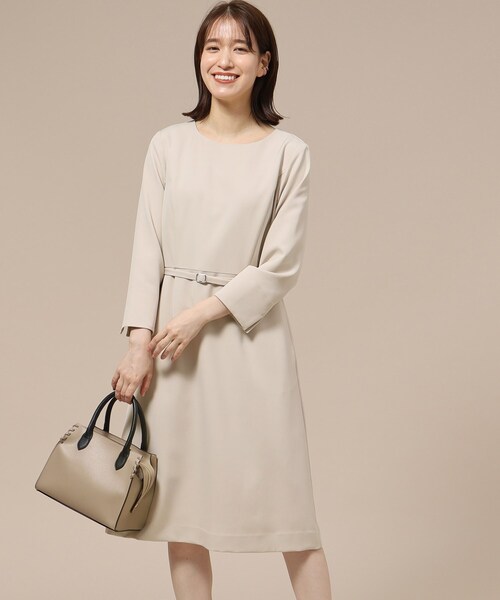 SHOO・LA・RUE（シューラルー）の「◆【洗える】ダブルクロスベルト付きワンピース（共布ベルト付き）【CIRCRIC】（ワンピース・レディース・ブルー系その他5/ベージュ系その他7/ブラック系3・05/02/04/03/01）」の14枚目の写真