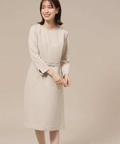 SHOO・LA・RUE（シューラルー）の「◆【洗える】ダブルクロスベルト付きワンピース（共布ベルト付き）【CIRCRIC】（ワンピース・レディース・ブルー系その他5/ベージュ系その他7/ブラック系3・05/02/04/03/01）」の15枚目の写真