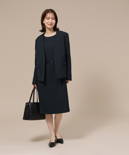 SHOO・LA・RUE（シューラルー）の「◆【洗える】ダブルクロスベルト付きワンピース（共布ベルト付き）【CIRCRIC】（ワンピース・レディース・ブルー系その他5/ベージュ系その他7/ブラック系3・05/02/04/03/01）」の19枚目の写真