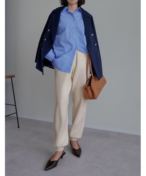 Re:EDIT（リエディ）の「[低身長サイズ有][洗濯機で洗える]ミラノリブニットジョガーパンツ（その他パンツ・レディース・アイボリー/ブラウン/チャコールグレー/ベージュ/ブラック・MEDIUM/AM/LARGE）」の17枚目の写真