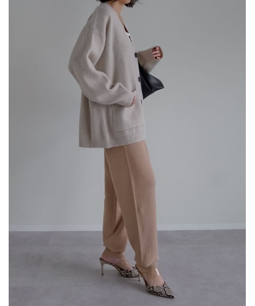 低身長サイズ有][洗濯機で洗える]ミラノリブニットジョガーパンツ