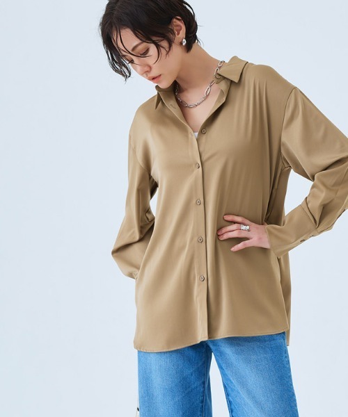 RASW（ラス）の「[RASW] サテンベーシックシャツ（シャツ/ブラウス・レディース・ベージュ/ネイビー/オフホワイト・L/M）」の18枚目の写真