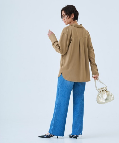 RASW（ラス）の「[RASW] サテンベーシックシャツ（シャツ/ブラウス・レディース・ベージュ/ネイビー/オフホワイト・L/M）」の19枚目の写真