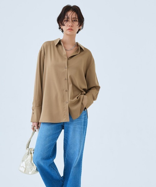 RASW（ラス）の「[RASW] サテンベーシックシャツ（シャツ/ブラウス・レディース・ベージュ/ネイビー/オフホワイト・L/M）」の20枚目の写真