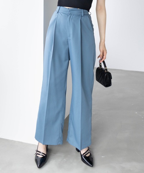 clear（クリア）の「【低身長サイズ有】ワンタックストレートパンツ[骨格ストレート オフィスカジュアル セットアップ可能]≪2025SS新作≫（スラックス・レディース・ピンク系その他/ブラック/アイボリー/グレー/ブルーグレー/ラベンダー/ベージュ・S/M/XS/L）」の4枚目の写真