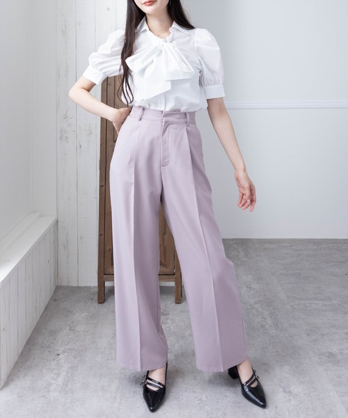 セール】【低身長サイズ有】ワンタックストレートパンツ[骨格