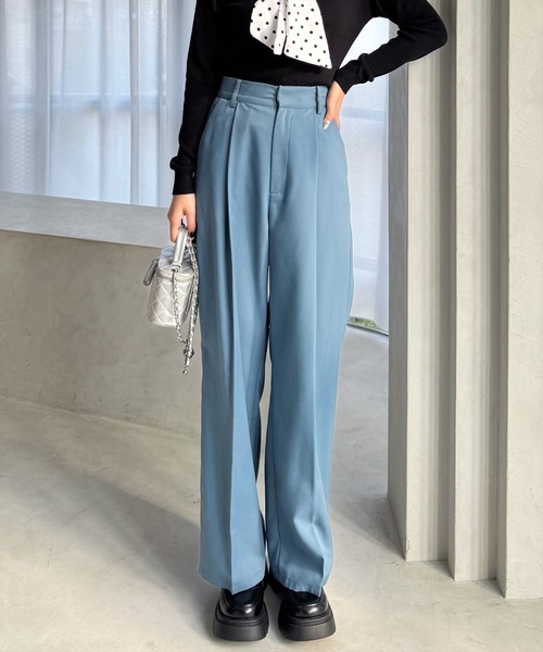 clear（クリア）の「【低身長サイズ有】ワンタックストレートパンツ[骨格ストレート オフィスカジュアル セットアップ可能]≪2025SS新作≫（スラックス・レディース・ピンク系その他/ブラック/アイボリー/グレー/ブルーグレー/ラベンダー/ベージュ・S/M/XS/L）」の8枚目の写真