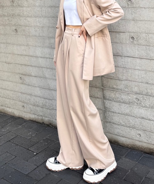 clear（クリア）の「【低身長サイズ有】ワンタックストレートパンツ[骨格ストレート オフィスカジュアル セットアップ可能]≪2025SS新作≫（スラックス・レディース・ピンク系その他/ブラック/アイボリー/グレー/ブルーグレー/ラベンダー/ベージュ・S/M/XS/L）」の10枚目の写真