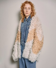 Bicolor Loop Shaggy Knit Cardigan/ループシャギーバイカラーニットカーディガン【MAISON SPECIAL/メゾンスペシャル】