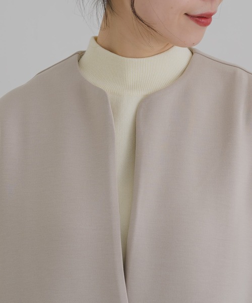 KATHARINE ROSS(キャサリンロス)の「【KATHARINE ROSS】スフレワン釦トッパー(ノーカラーコート・レディース・ブラック/ブラウン/ベージュ・MEDIUM)」の10枚目の写真