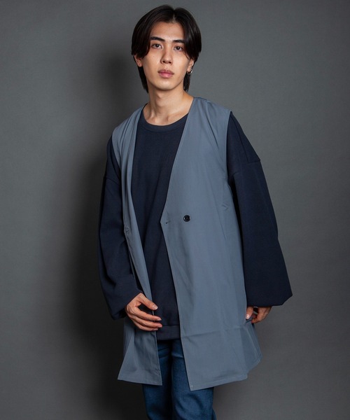 GGD SELECT（ジージーディー　セレクト）の「ワイドロングダブルベスト（ベスト・メンズ・グレー・M/L）」の4枚目の写真