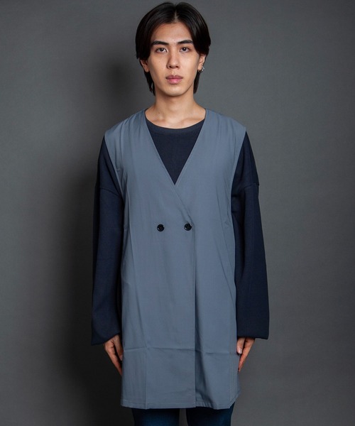 GGD SELECT（ジージーディー　セレクト）の「ワイドロングダブルベスト（ベスト・メンズ・グレー・M/L）」の5枚目の写真