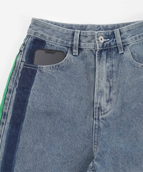 miette（ミエット）の「サイドラインデニムワイドパンツ（デニムパンツ・レディース・ブルー・FREE）」の11枚目の写真