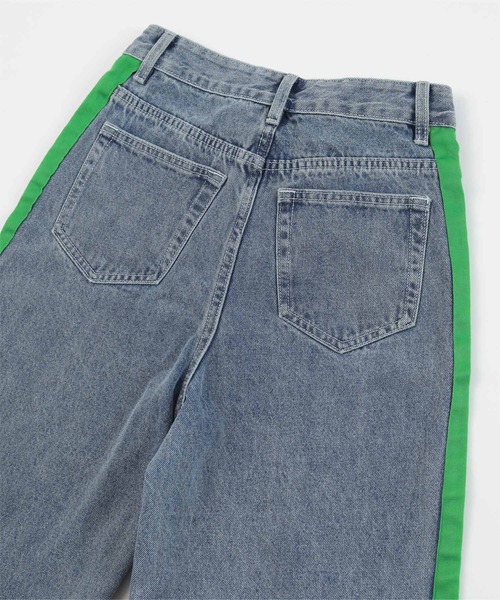 miette（ミエット）の「サイドラインデニムワイドパンツ（デニムパンツ・レディース・ブルー・FREE）」の9枚目の写真