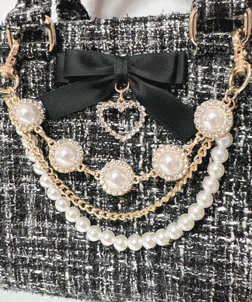 ROJITA(ロジータ)の「チャームリボンツイードバック(ハンドバッグ・レディース・ホワイト/ブラック/グレー/ピンク/ブルー・FREE)」の17枚目の写真