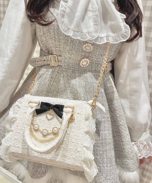 ROJITA(ロジータ)の「チャームリボンツイードバック(ハンドバッグ・レディース・ホワイト/ブラック/グレー/ピンク/ブルー・FREE)」の18枚目の写真