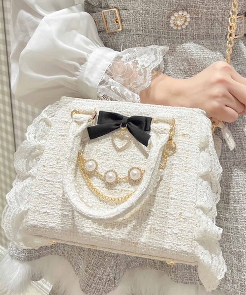 ROJITA(ロジータ)の「チャームリボンツイードバック(ハンドバッグ・レディース・ホワイト/ブラック/グレー/ピンク/ブルー・FREE)」の20枚目の写真