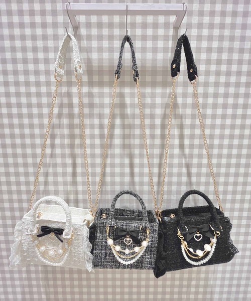 ROJITA(ロジータ)の「チャームリボンツイードバック(ハンドバッグ・レディース・ホワイト/ブラック/グレー/ピンク/ブルー・FREE)」の21枚目の写真