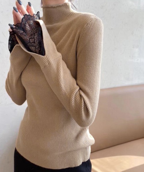 Miniministore(ミニミニストア)の「ハイネック ニットセーター レディース(ニット/セーター・レディース・ブラウン/ダークグレー/モカ/アイボリー/ブラック・フリー)」の5枚目の写真