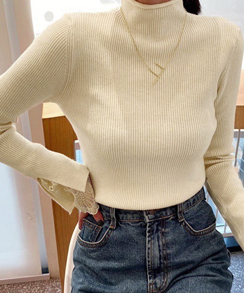 Miniministore(ミニミニストア)の「ハイネック ニットセーター レディース(ニット/セーター・レディース・ブラウン/ダークグレー/モカ/アイボリー/ブラック・フリー)」の6枚目の写真