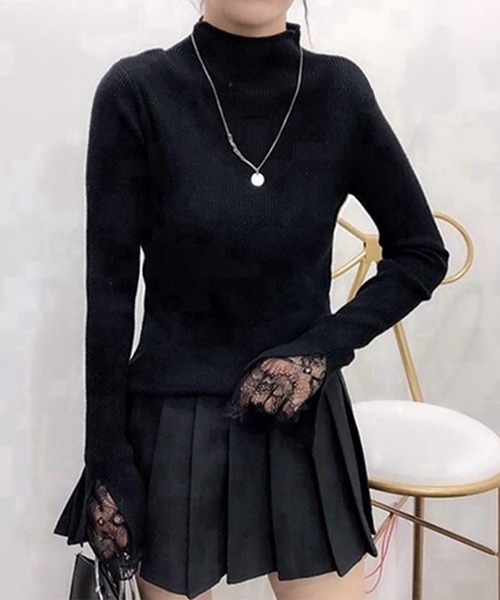 Miniministore(ミニミニストア)の「ハイネック ニットセーター レディース(ニット/セーター・レディース・ブラウン/ダークグレー/モカ/アイボリー/ブラック・フリー)」の8枚目の写真