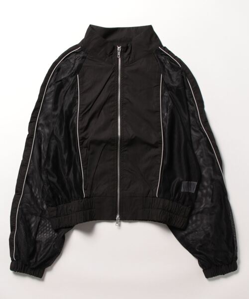 Miscere(ミスケーレ)の「☆ メッシュ 配色パイピング ブルゾン 31543A131(ブルゾン・レディース・ブラック/オフホワイト・FREE)」の2枚目の写真