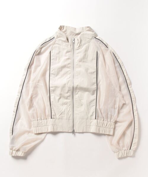 美品　DRESSTERIOR レザーパイピングブルゾン DRESSTERIOR ブルゾン アウター 「ウール混」レザー調パイピング