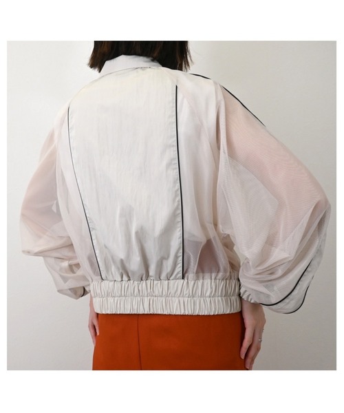 Miscere(ミスケーレ)の「☆ メッシュ 配色パイピング ブルゾン 31543A131(ブルゾン・レディース・ブラック/オフホワイト・FREE)」の11枚目の写真