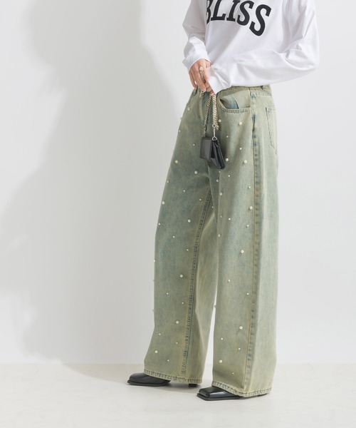 PICCIN(ピッチン)の「フロントパールデニムパンツ(デニムパンツ・レディース・ブルー・M)」の5枚目の写真