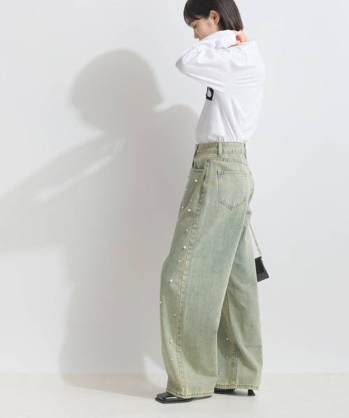 PICCIN(ピッチン)の「フロントパールデニムパンツ(デニムパンツ・レディース・ブルー・M)」の8枚目の写真