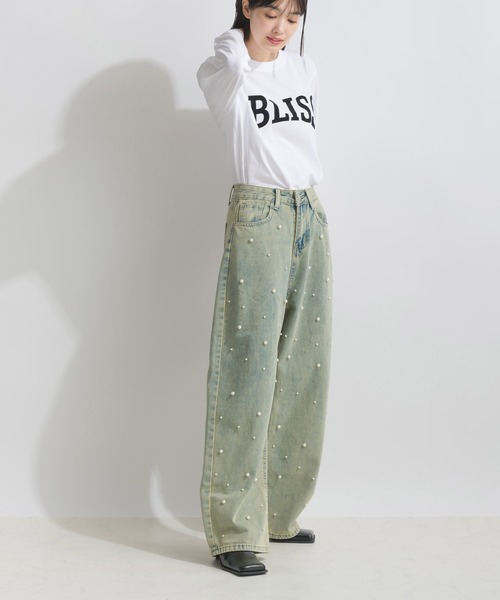 PICCIN(ピッチン)の「フロントパールデニムパンツ(デニムパンツ・レディース・ブルー・M)」の9枚目の写真