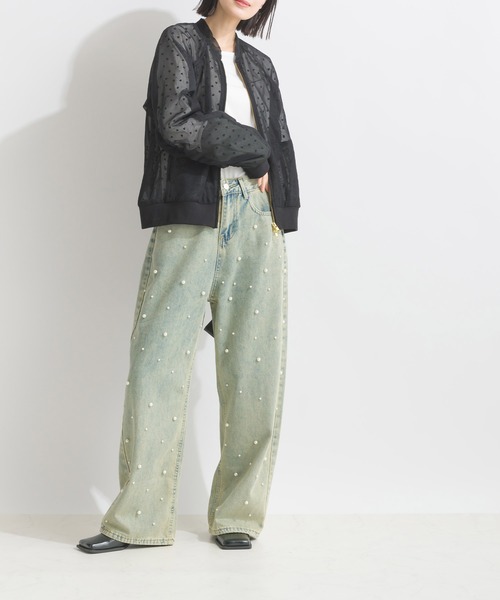 PICCIN(ピッチン)の「フロントパールデニムパンツ(デニムパンツ・レディース・ブルー・M)」の10枚目の写真