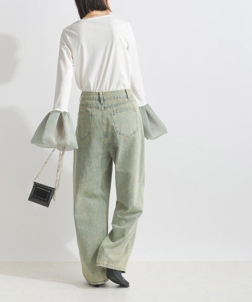 PICCIN(ピッチン)の「フロントパールデニムパンツ(デニムパンツ・レディース・ブルー・M)」の15枚目の写真