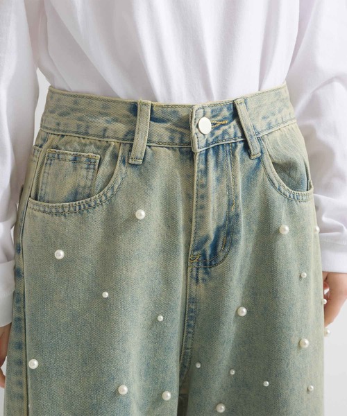 PICCIN(ピッチン)の「フロントパールデニムパンツ(デニムパンツ・レディース・ブルー・M)」の19枚目の写真