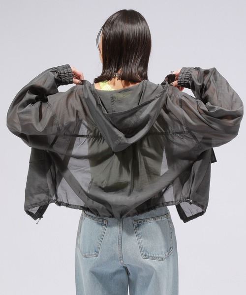 PAGEBOY（ページボーイ）の「シアーフードブルゾン（ブルゾン・レディース・オフホワイト/チャコールグレー/ブルー・FREE）」の19枚目の写真