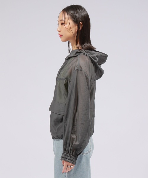 PAGEBOY（ページボーイ）の「シアーフードブルゾン（ブルゾン・レディース・オフホワイト/チャコールグレー/ブルー・FREE）」の14枚目の写真