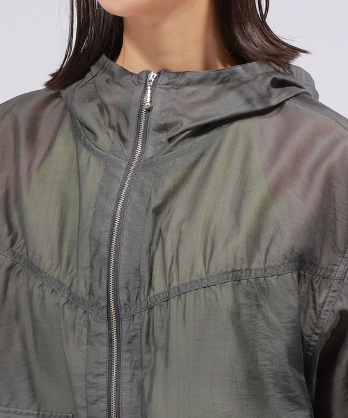 PAGEBOY（ページボーイ）の「シアーフードブルゾン（ブルゾン・レディース・オフホワイト/チャコールグレー/ブルー・FREE）」の5枚目の写真