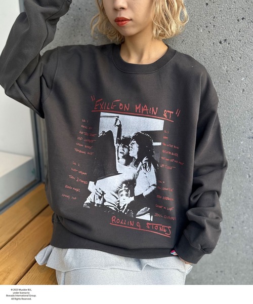 CIAOPANIC（チャオパニック）の「【ユニセックス】【THE ROLLING STONES/ローリング・ストーンズ】ヴィンテージ加工ロックスウェット（スウェット・レディース・チャコールグレー/ネイビー・FREE）」の11枚目の写真