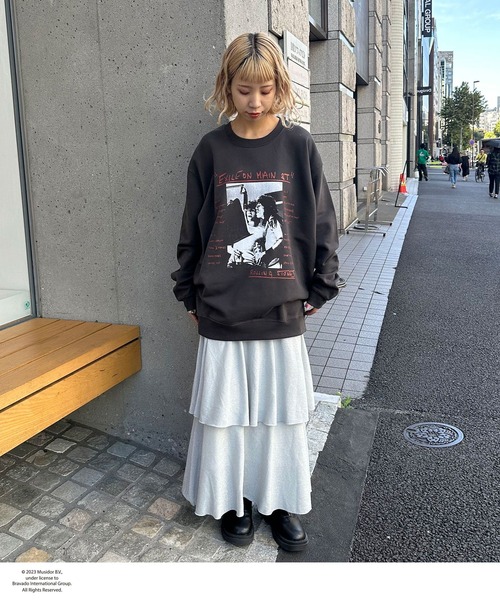 CIAOPANIC（チャオパニック）の「【ユニセックス】【THE ROLLING STONES/ローリング・ストーンズ】ヴィンテージ加工ロックスウェット（スウェット・レディース・チャコールグレー/ネイビー・FREE）」の4枚目の写真