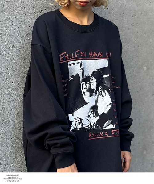 CIAOPANIC（チャオパニック）の「【ユニセックス】【THE ROLLING STONES/ローリング・ストーンズ】ヴィンテージ加工ロックスウェット（スウェット・レディース・チャコールグレー/ネイビー・FREE）」の6枚目の写真