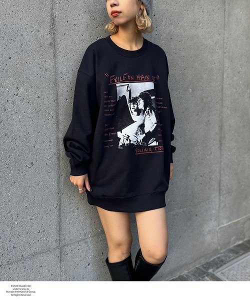 CIAOPANIC（チャオパニック）の「【ユニセックス】【THE ROLLING STONES/ローリング・ストーンズ】ヴィンテージ加工ロックスウェット（スウェット・レディース・チャコールグレー/ネイビー・FREE）」の7枚目の写真