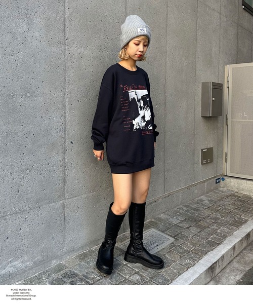 CIAOPANIC（チャオパニック）の「【ユニセックス】【THE ROLLING STONES/ローリング・ストーンズ】ヴィンテージ加工ロックスウェット（スウェット・レディース・チャコールグレー/ネイビー・FREE）」の9枚目の写真