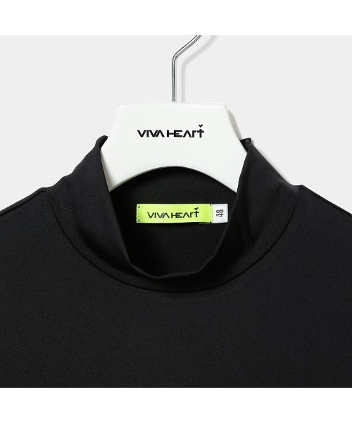 VIVA HEART（ビバハート）の「【VIVA HEART/GOLF】高機能ベア天エンボス長袖モックネック（シャツ/ブラウス・メンズ・ブラック/オフホワイト・48/50/52）」の5枚目の写真