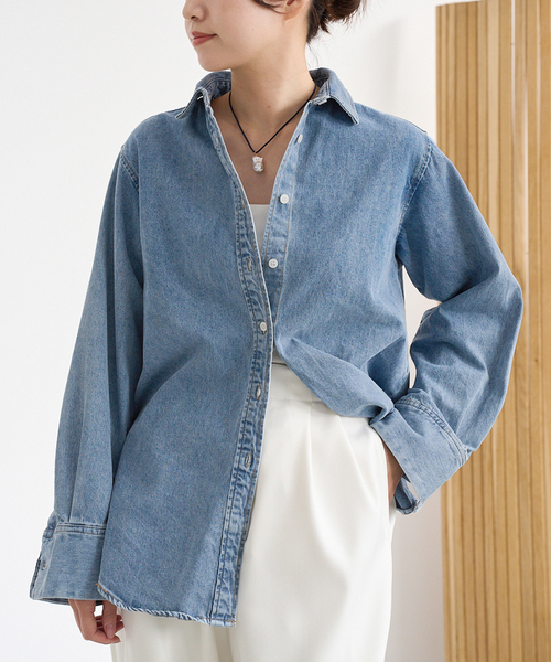 IENA（イエナ）の「《追加》デニムベーシックシャツ（シャツ/ブラウス・レディース・ブルー系その他・36/38）」の6枚目の写真