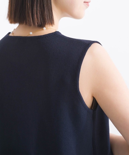 PICCIN（ピッチン）の「【WEB限定】ポリスポンジフロントフリルニットジレ（ベスト・レディース・オフホワイト/ネイビー・M/L）」の19枚目の写真